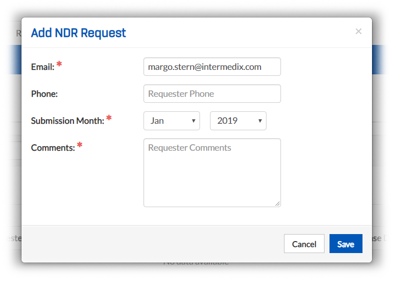 Add an NDR Request – TripTix
