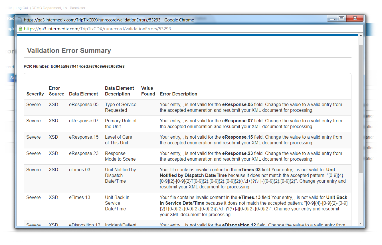 errors in project validation idvd