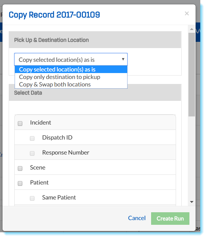 Copy a Run Record TripTix